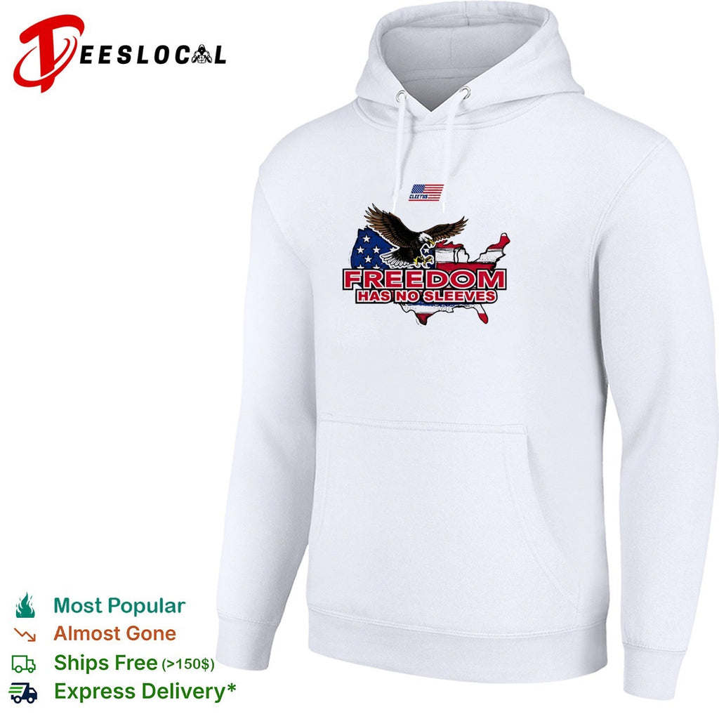 Cleetus freedom has no sleeves American flag shirt
