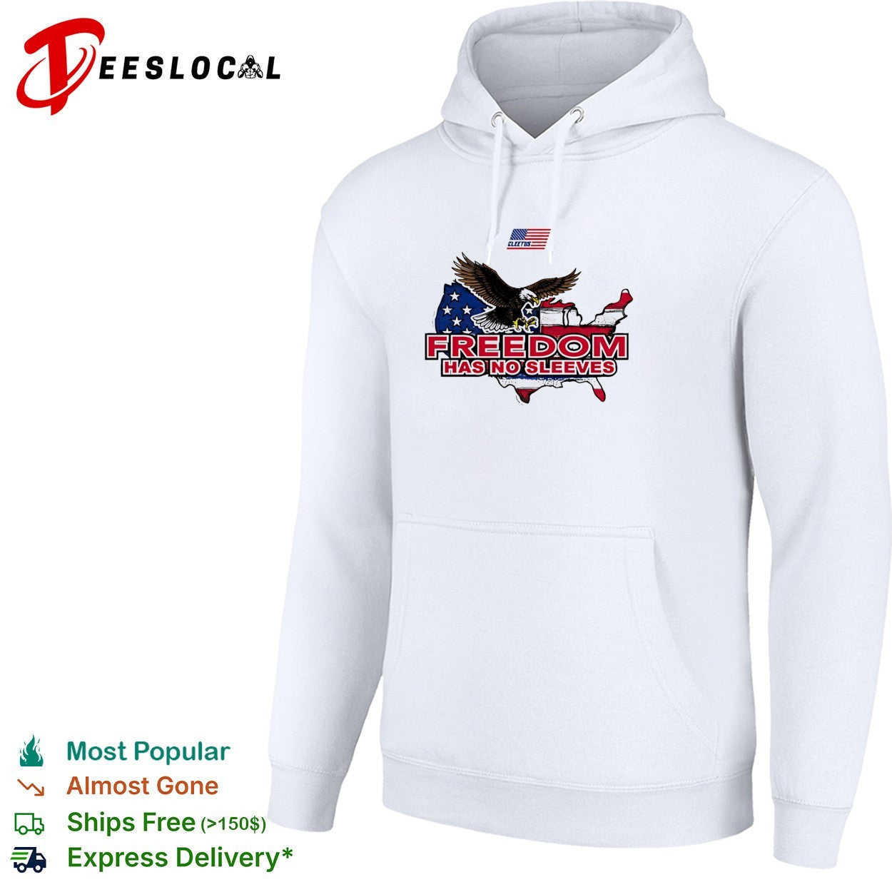 Cleetus freedom has no sleeves American flag shirt
