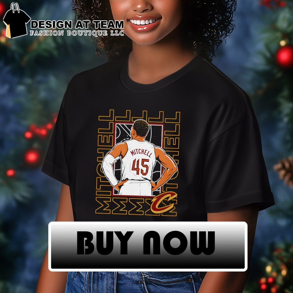 Cleveland Cavaliers Donovan Mitchell basketball player jersey print mens black shirt