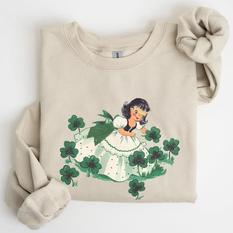 Clover Girl, Shamrocks, St Patrick's Day Sweatshirt Shirt Hoodie | PrintMintTees.com