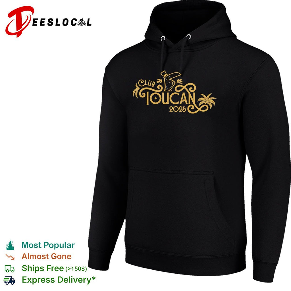 Club toucan 2025 tropical palm tree gold logo shirt