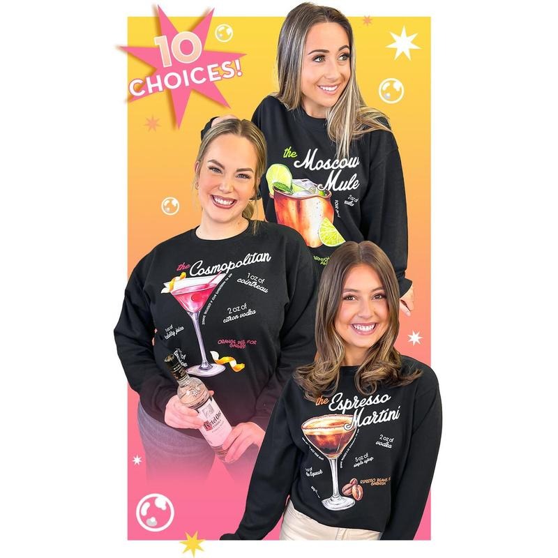 Cocktail Recipe Graphic Sweatshirt Shirt Hoodie | PrintMintTees.com