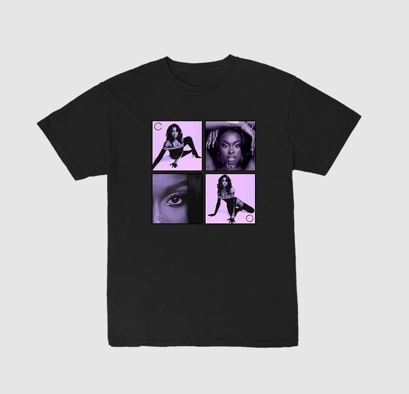 Coco Purple Photo T-Shirt in Black Hoodie, Sweatshirt | PrintMintTees.com