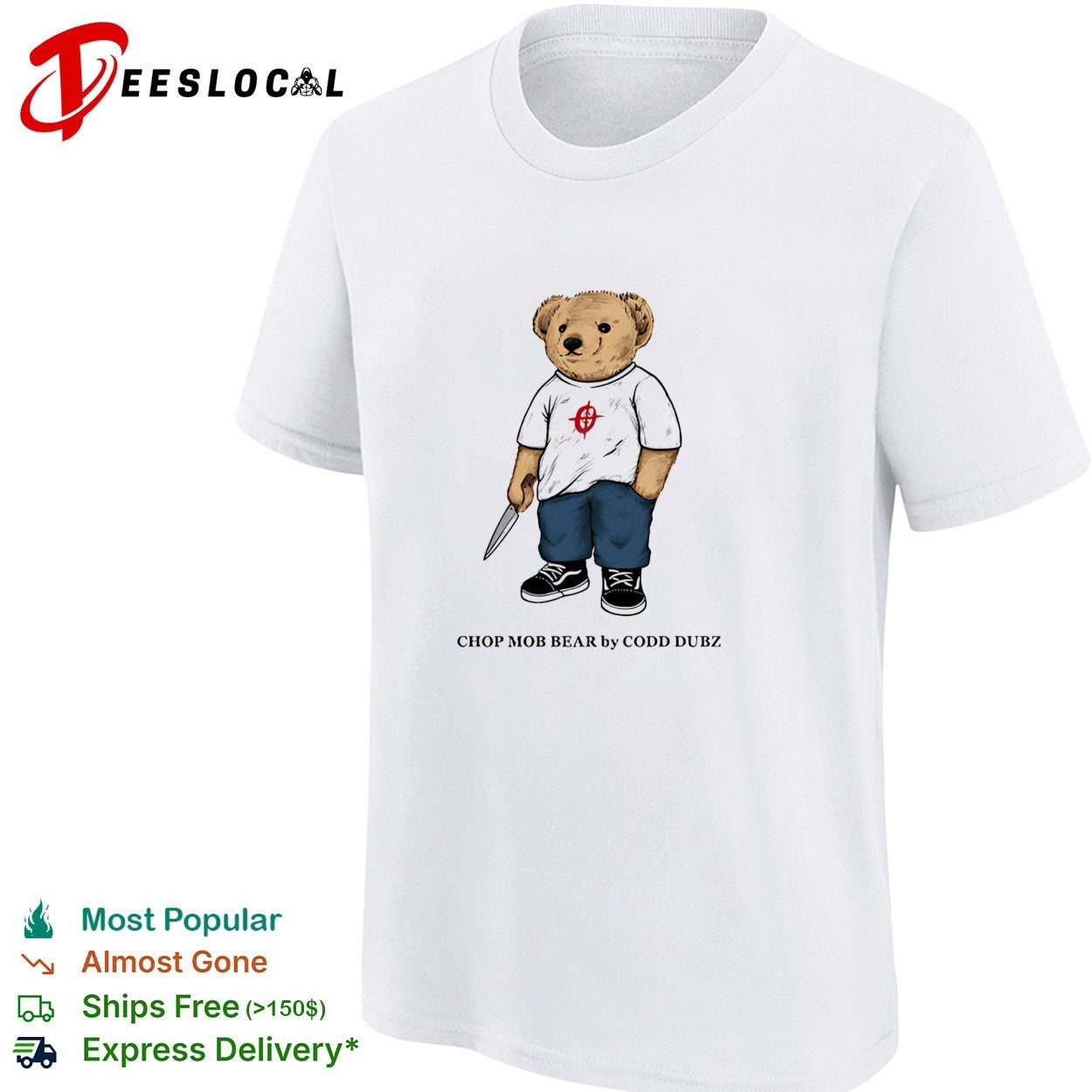 Codd Dubz chop mob bear knife streetwear shirt