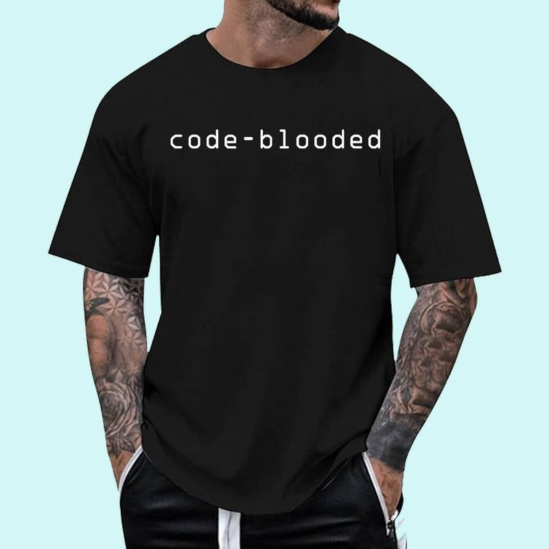 Code-Blooded Coding Funny Programmer Unisex T-Shirt, Cotton 100%, Top Trending Fashion Hoodie, Sweatshirt | PrintMintTees.com