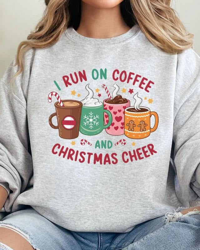 Coffee And Christmas Cheer Unisex NuBlend Crew Sweatshirt CHRISTMAS SWEATSHIRT Shirt Hoodie | PrintMintTees.com