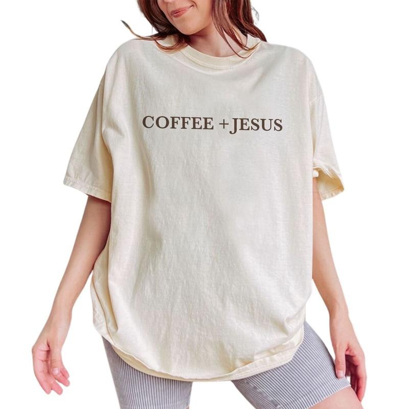 Coffee And Jesus Shirt, Jesus Lover Unhinged Shirt, Coffee Lover Graphic Printed Tee, Christian T-shirt, Religious Comfy...