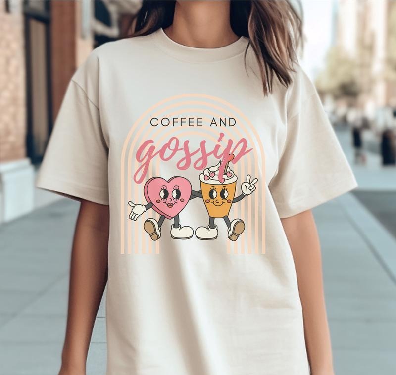 Coffee Gossip Coffee Lover Love Coffee Gossip Funny Shirt Soft Print Sublimation Print Casual Comfortable Shirt Hoodie Sweatshirt