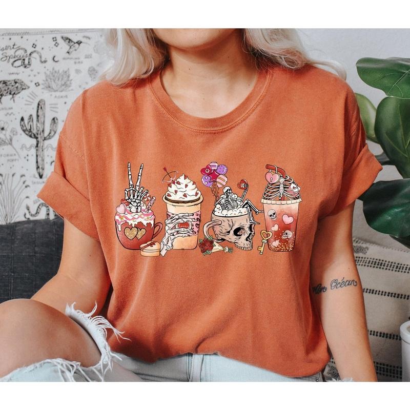Coffee Lover Funny Skeleton Comfort Colors T-Shirts, Hoodie, Sweatshirt