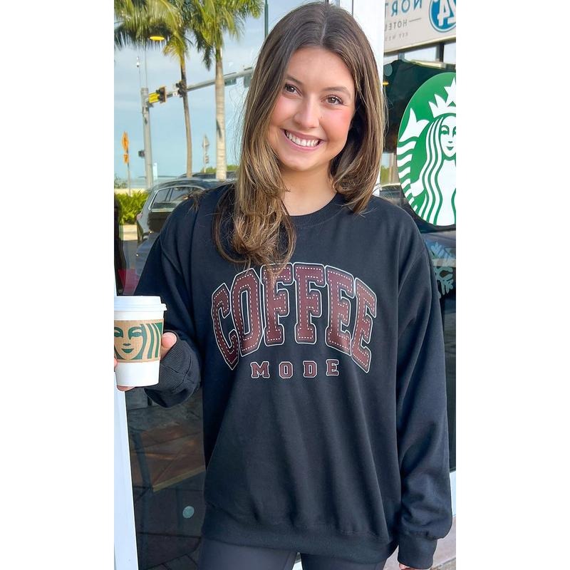Coffee Mode Graphic Sweatshirt Shirt Hoodie | PrintMintTees.com