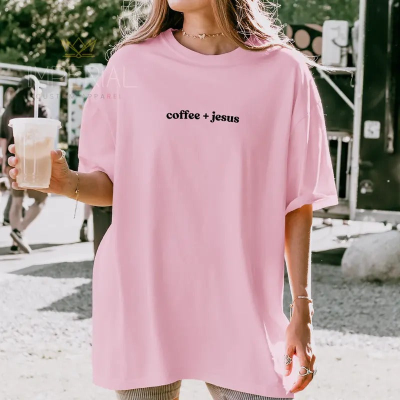 Coffee and Jesus Sweatshirt, Coffee and Faith Shirt , Faith Tee, Cute Gift Sweatshirt, Girlfriend Gift, Best Friend Gift,...