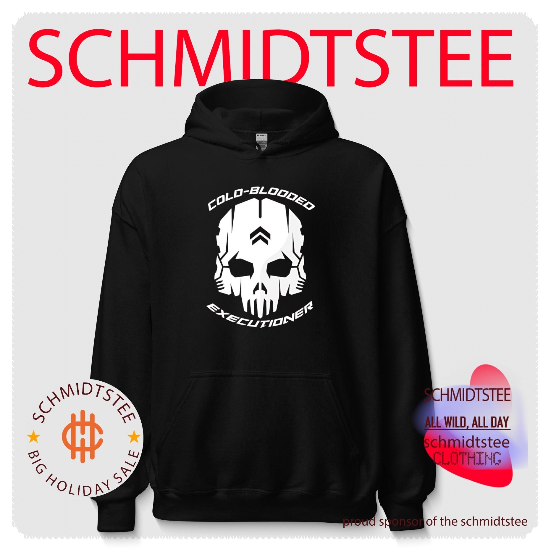 Cold blooded executioner robotic skull graphic shirt