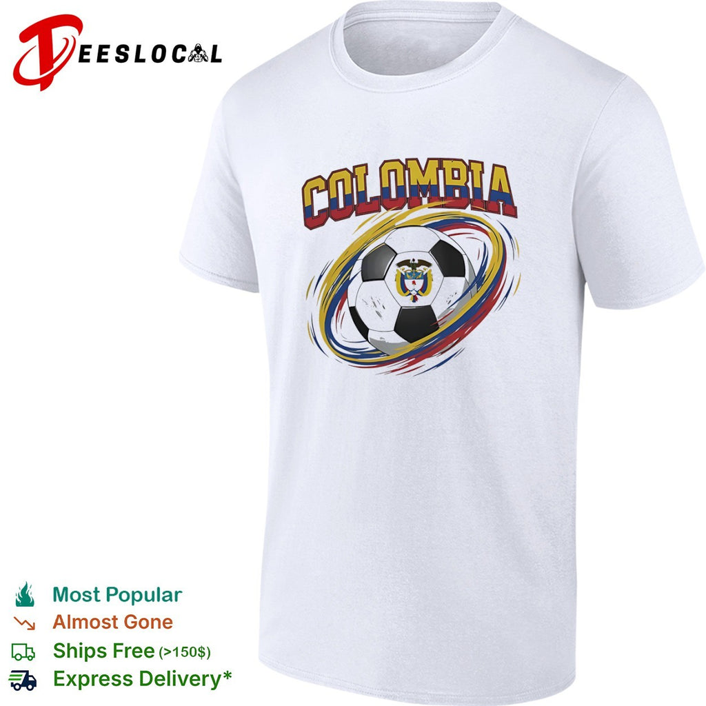 Colombia flag soccer ball shirt