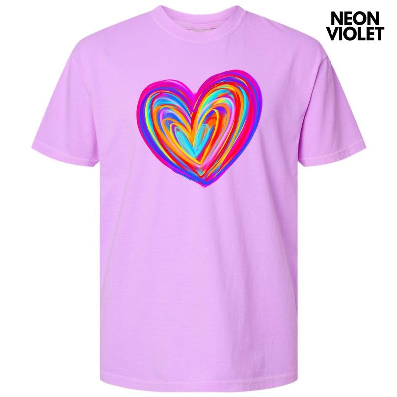 Color Crazy Heart Comfort Colors T-Shirt 'NLB' Hoodie Sweatshirt | PrintMintTees.com
