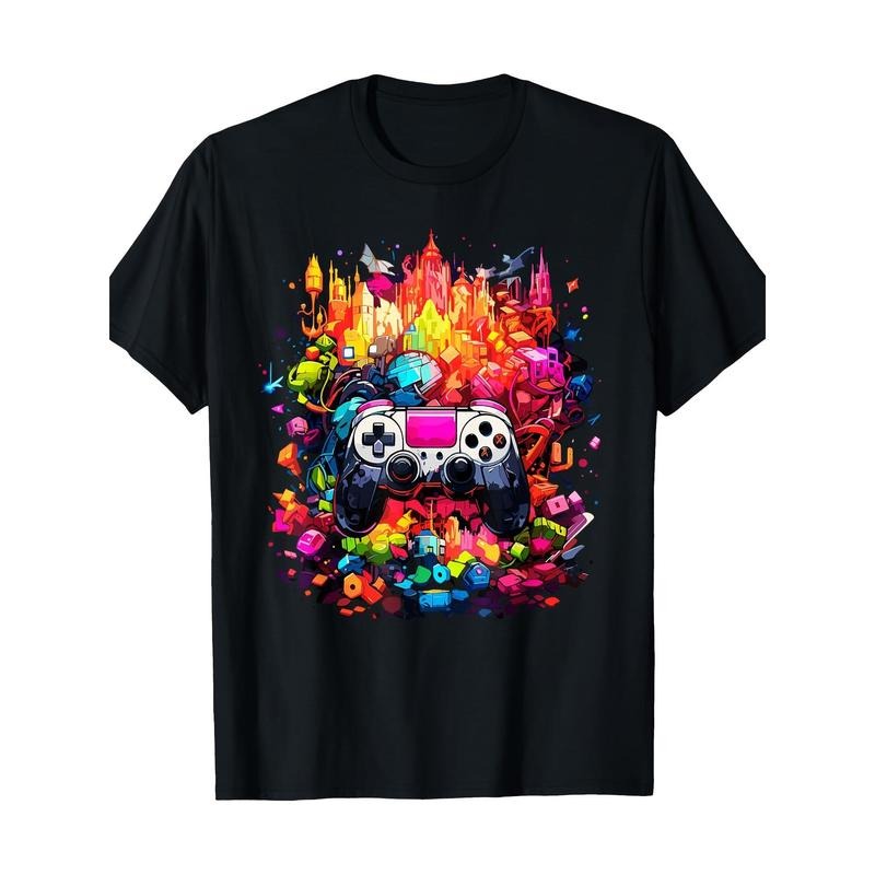 Color video game controller Tie dye Cool Player game 100% cotton T-shirt Made in USA Hoodie Sweatshirt | PrintMintTees.com