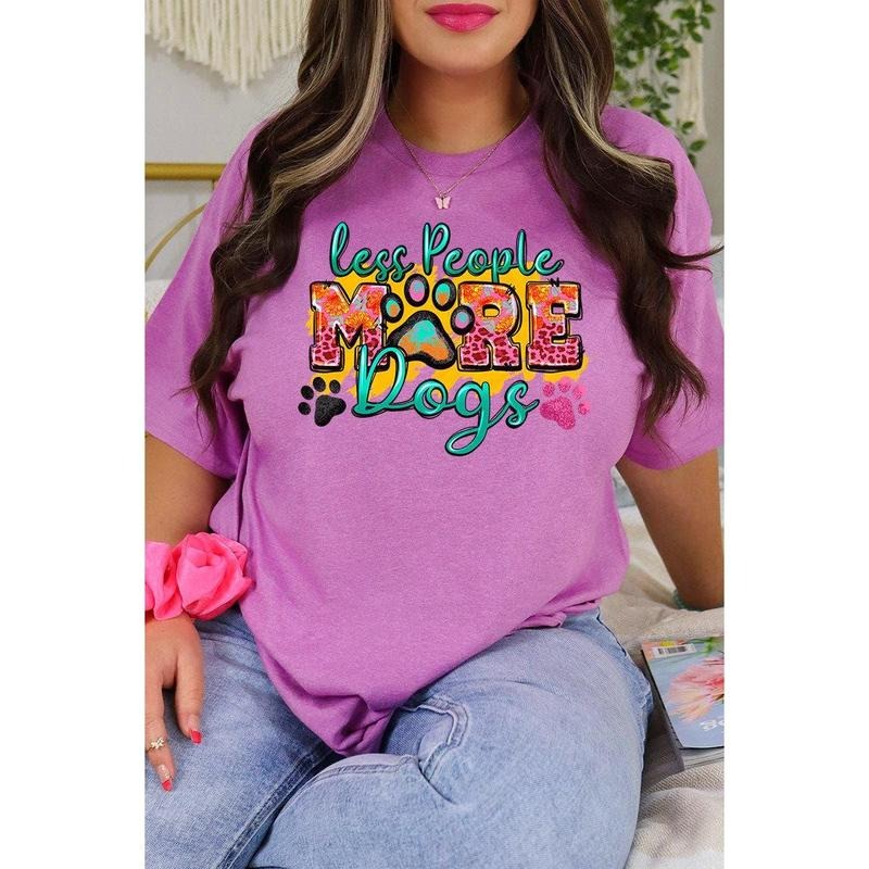 Colorful Less People More Dogs Softstyle Adult T-Shirt Hoodie Sweatshirt | PrintMintTees.com