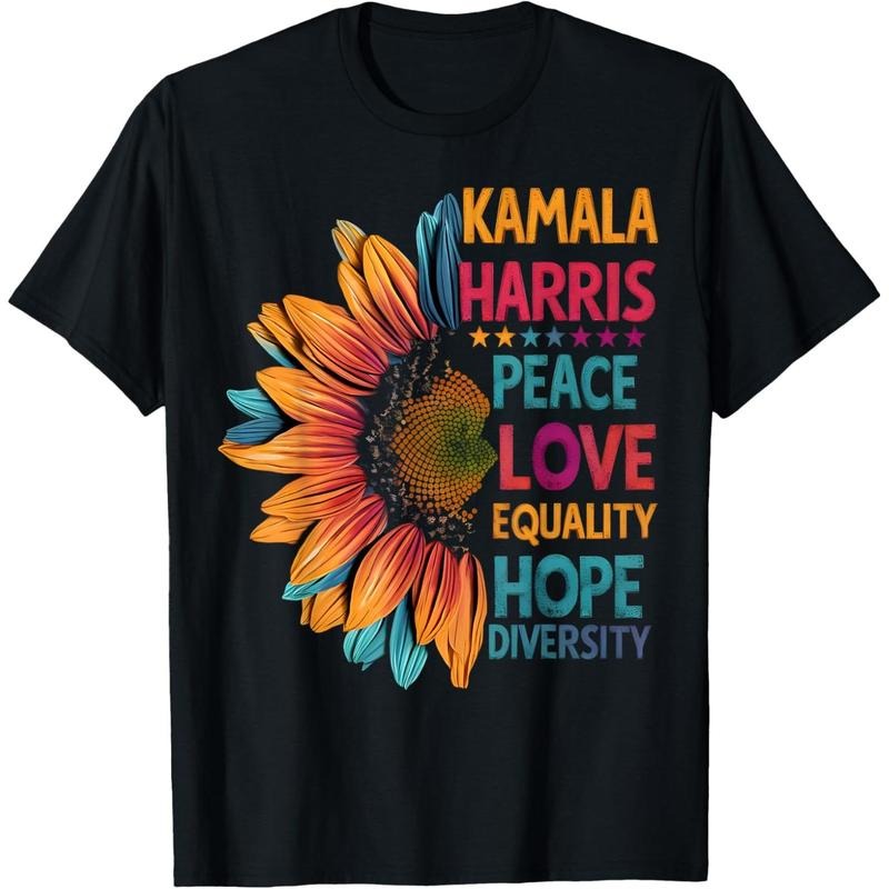 Colorful Peace Love Equality Hope Diversity, Kamala Harris T-Shirt made in usa Hoodie Sweatshirt | PrintMintTees.com