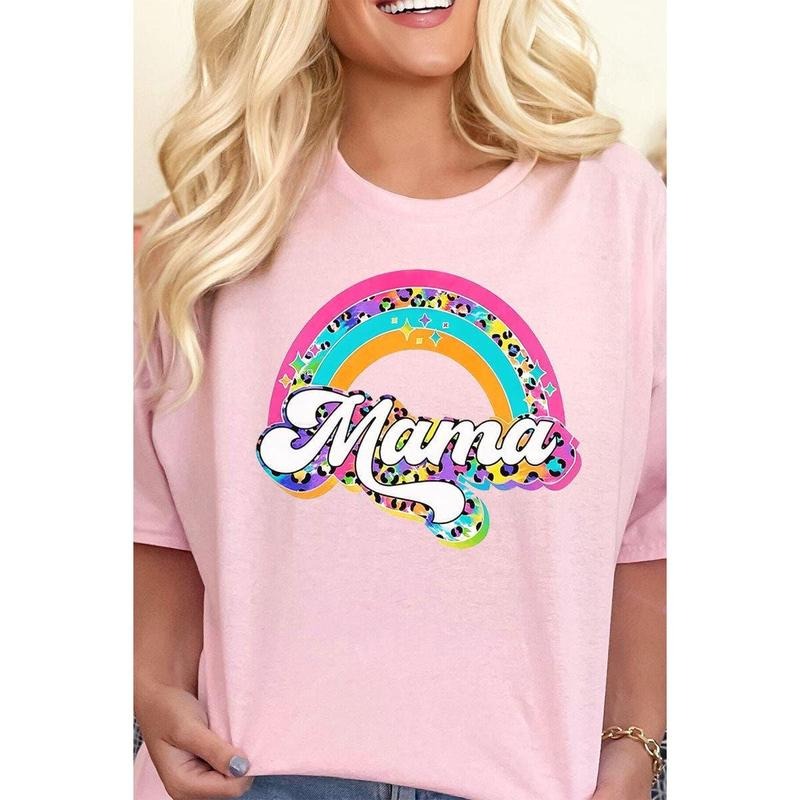 Colorful Rainbow Mama Short Sleeve Relaxed Fit T-Shirt Hoodie Sweatshirt | PrintMintTees.com