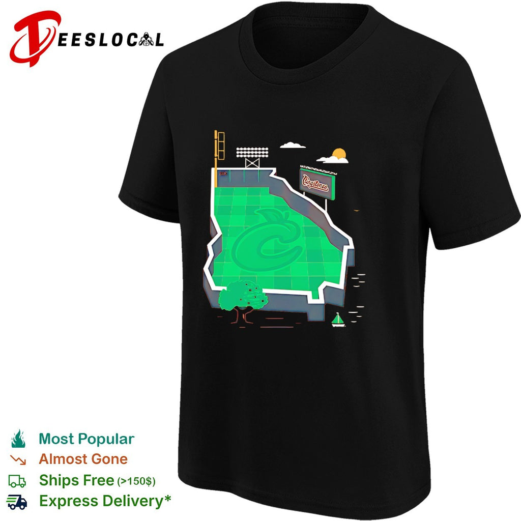 Columbus Clingstones baseball field stadium map shirt