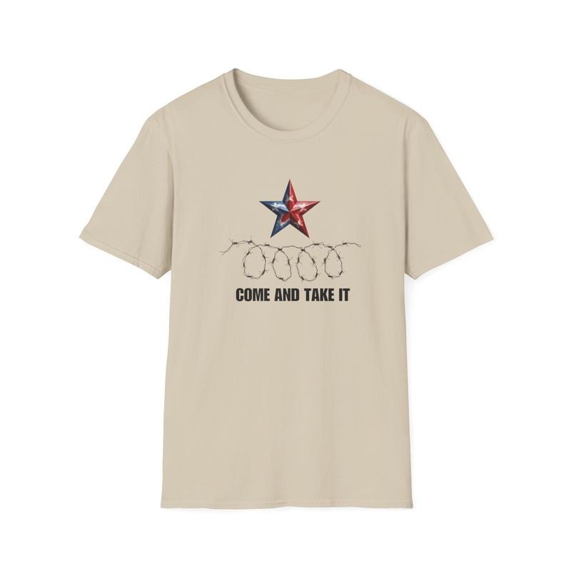 Come And Take It Razor Barbed Wire Shirt, I Stand With Texas T Shirt, Southern Border Tee, Republican Tshirt. Texas...