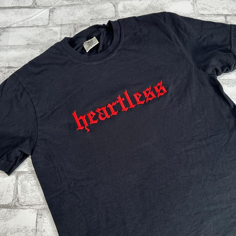 Comfort Colors - RED Heartless Embroidered T-shirt Hoodie Sweatshirt | PrintMintTees.com
