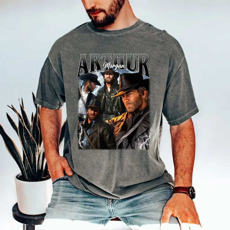 [Comfort Colors] RDR2 Shirt, Black Outfit Arthur Morrgan Graphic Tee Shirt, Trending Graphic Shirt Hoodie Sweatshirt