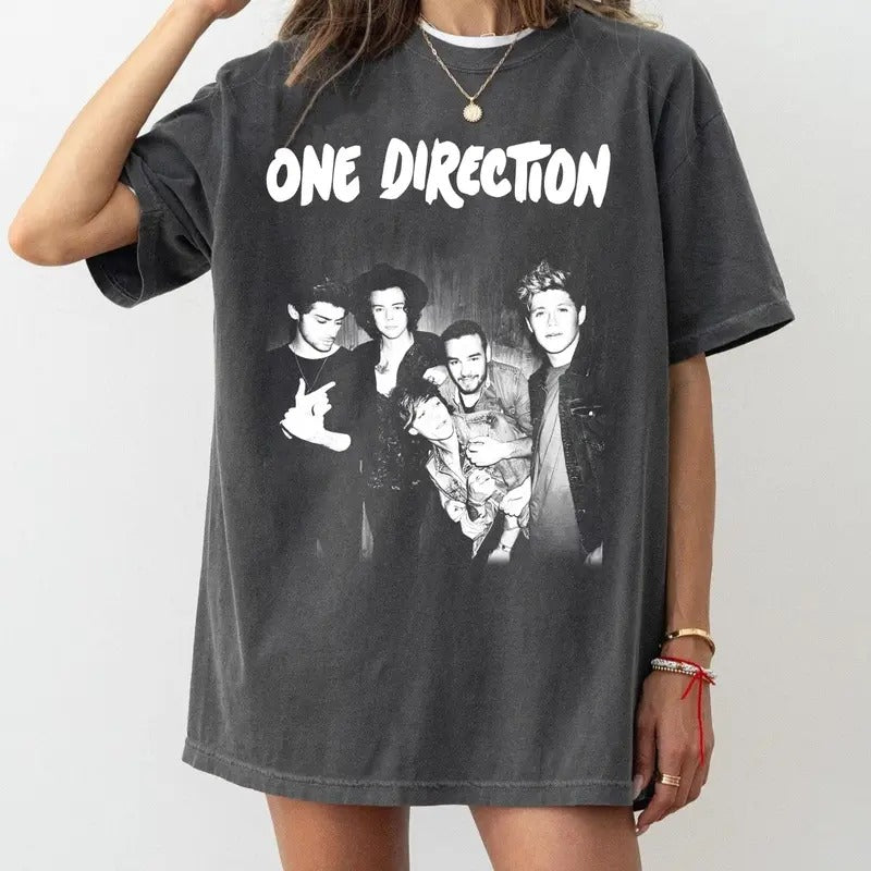 Comfort Colors 90s One Direction Band Shirt, Retro Direction Music Album Shirt, One Direction Pop Music Tour Shirt For...
