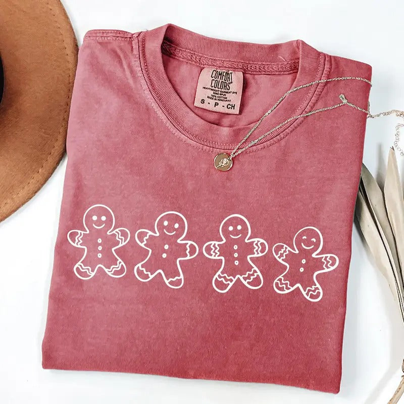 Comfort Colors Christmas Gingerbread Shirt, Christmas Cookies T-Shirt, Gingerbread T-Shirt, Christmas Gift, Holiday Shirt...