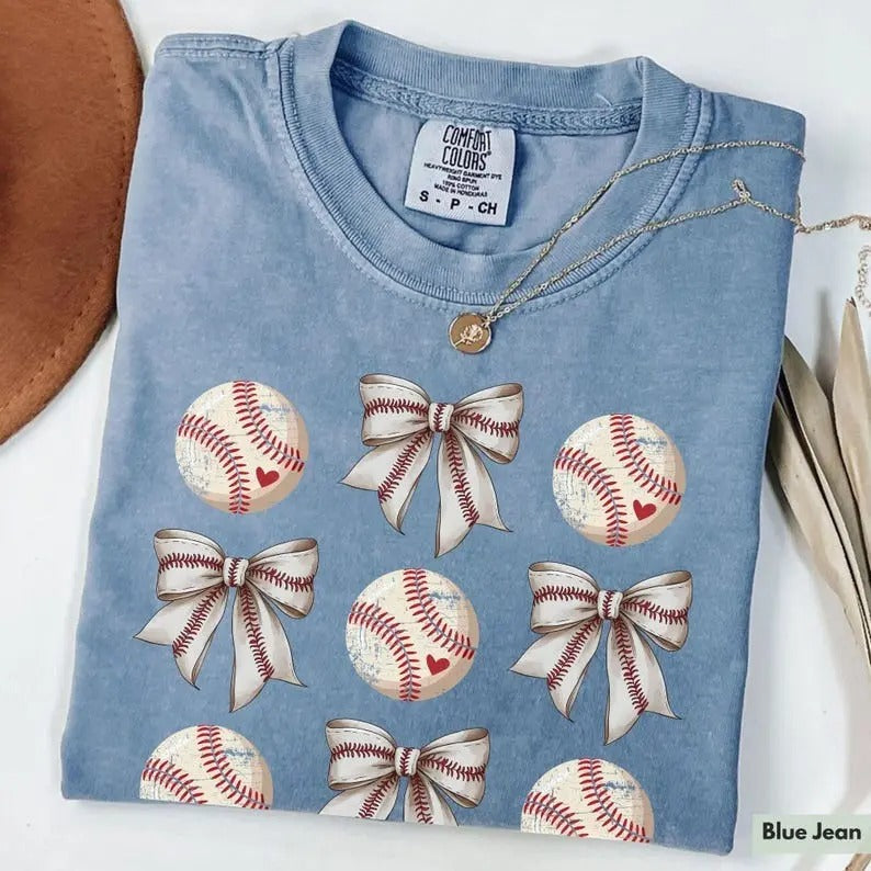 Comfort Colors Coquette Baseball Shirt, Baseball Mom Shirt, Basebal Lover Shirt, Baseball Bow Tee Hoodie Sweatshirt