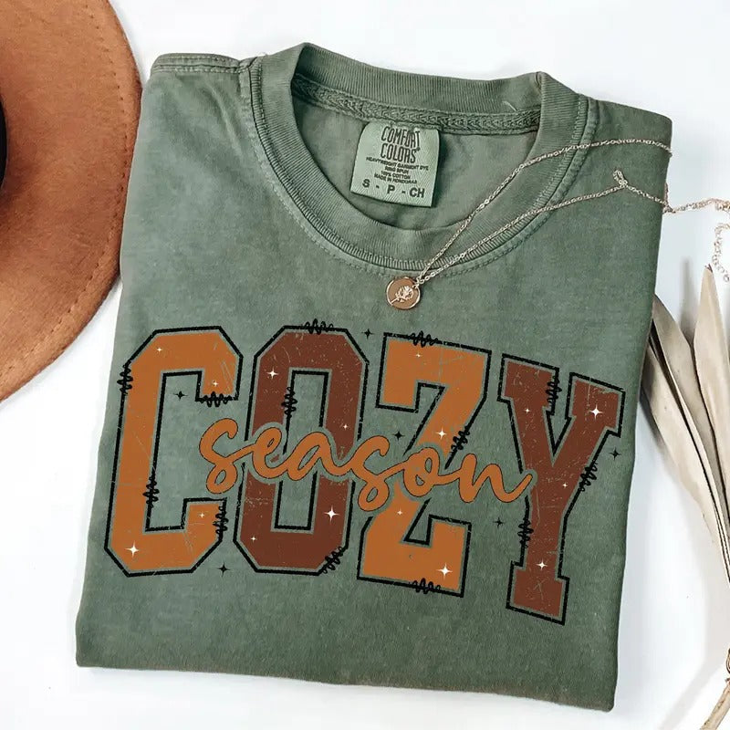Comfort Colors Cozy Season Shirt Fall Shirt Fall Shirt Fall Time Shirt Thanksgiving Shirt Pumpkin Shirt Fall T-Shirts, Hoodie, Sweatshirt