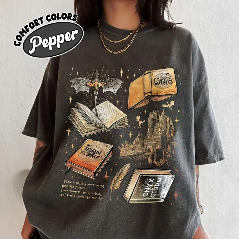 Comfort Colors Fourth Wing Series Shirt For Fans, War College T-Shirt, Dragon Rider Tee, Book Merch Gift Hoodie Sweatshirt
