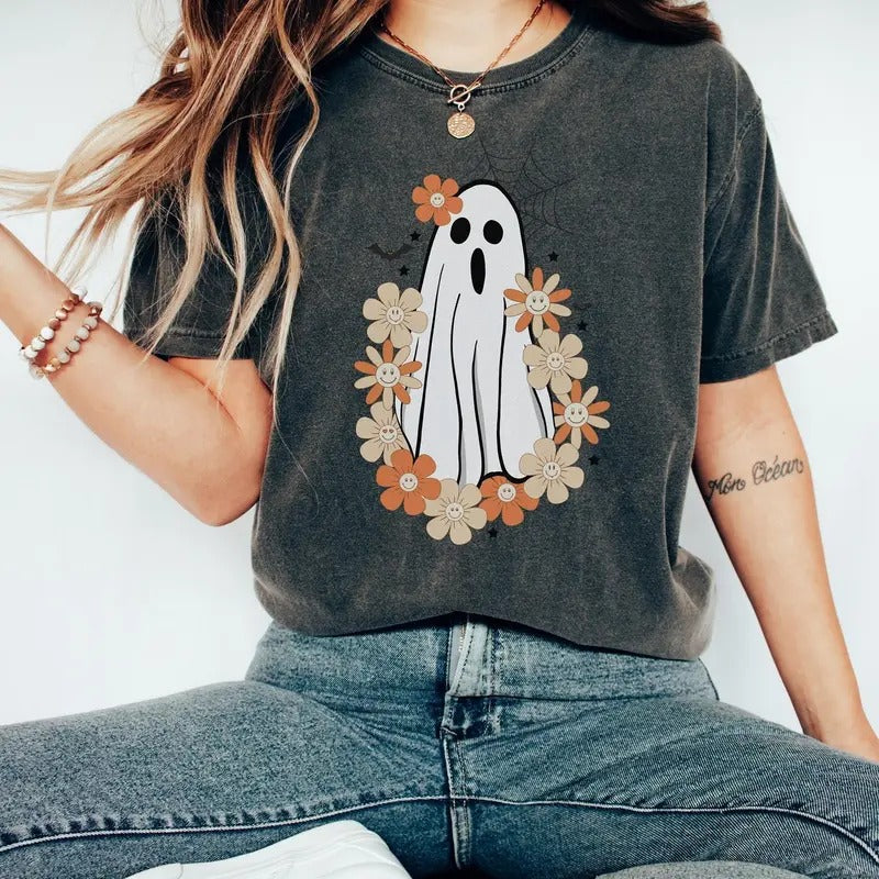 Comfort Colors Ghost Halloween T-Shirt Hoodie Sweatshirt | PrintMintTees.com