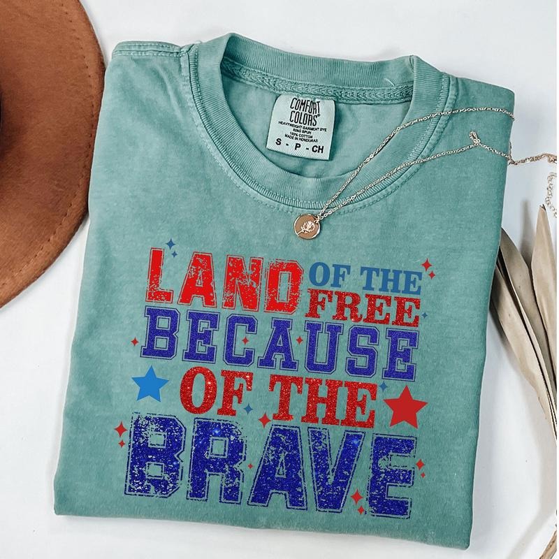 Comfort Colors Glitter Memorial Day Shirt, American Flag Shirt, USA, Patriotic, Stars and Stripes, Unisex T-Shirt Hoodie...