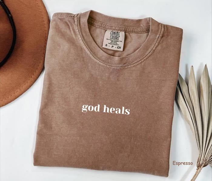 Comfort Colors God Heals Shirt, Christian Apparel Shirt, Bible Verse T-shirt, Christian Clothing, For Woman Hoodie Sweatshirt