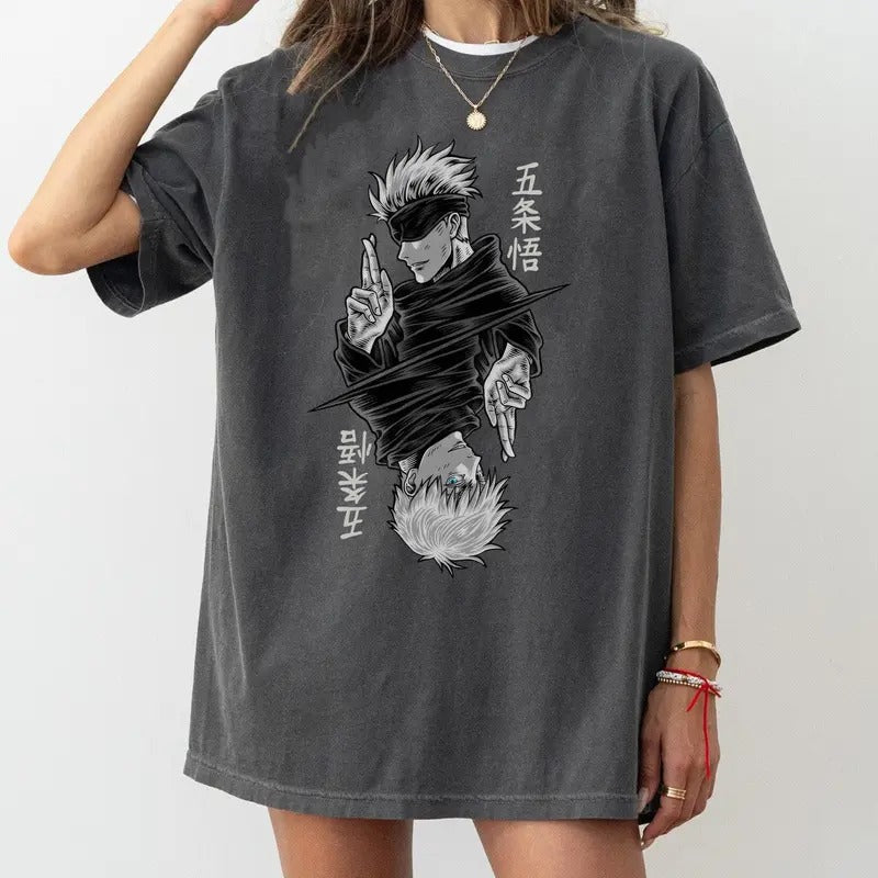 Comfort Colors Gojo Satoru Shirt, Jujutsu Kaisen Tshirt, Best Anime Shirts, Gift For Anime Lovers, Gojo Badass, Anime...