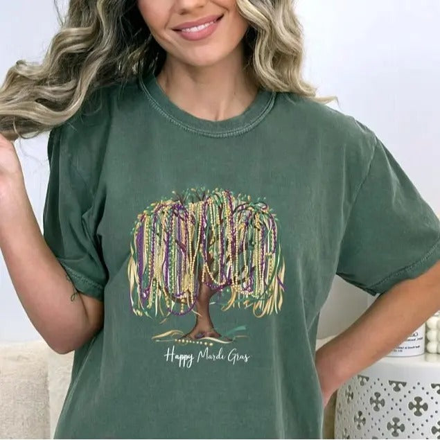 Comfort Colors Happy Mardi Gras 2025 Shirt, Mardi Gras Crew Shirt, Mardi Gras Vibes Tee, Funny Mardi Gras Louisiana Shirt...