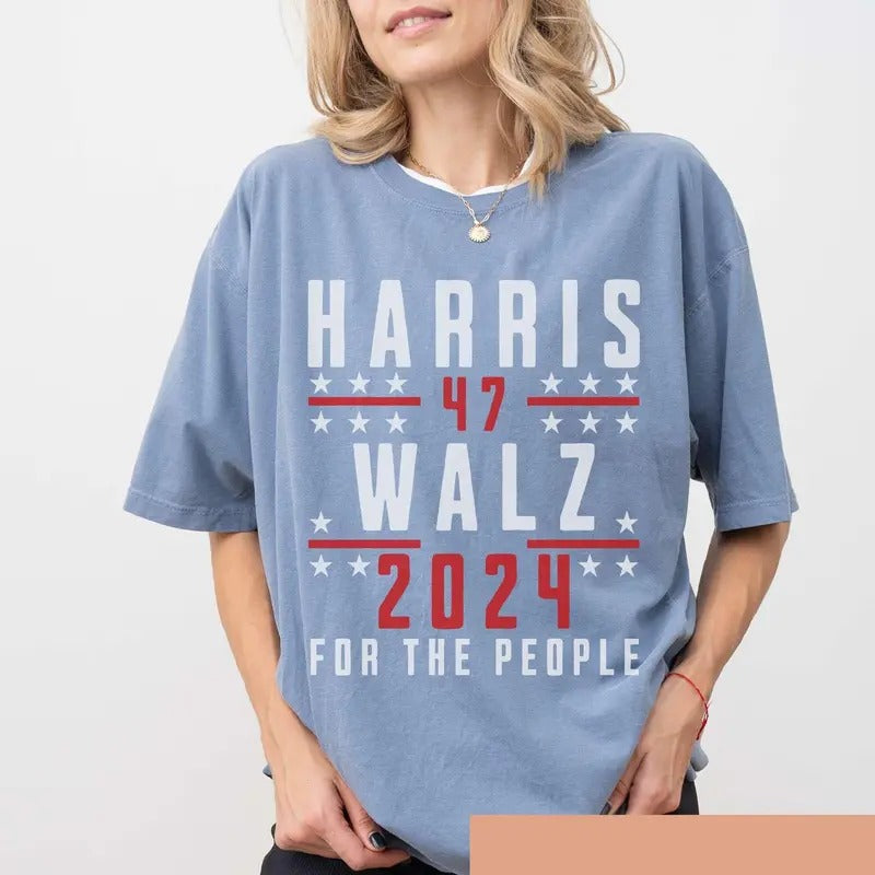 Comfort Colors Harris Walz 2024 People Shirt Democratic Voting Liberal Political Rally Presidential Election Top T-Shirts, Hoodie, Sweatshirt