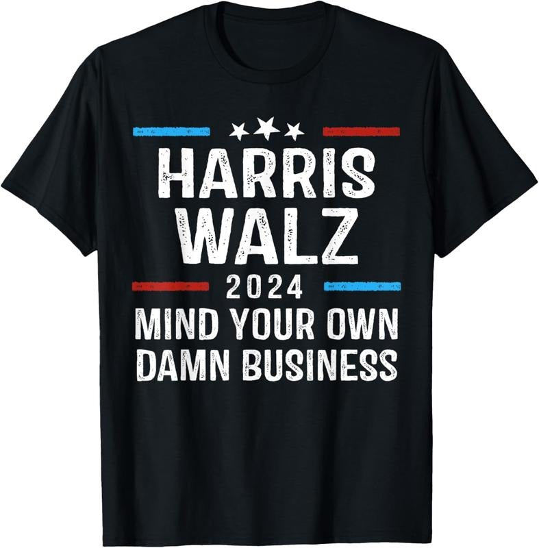 Comfort Colors Harris Walz Waltz 2024 Shirt, Mind Your Own Damn Business T-Shirt Hoodie Sweatshirt | PrintMintTees.com