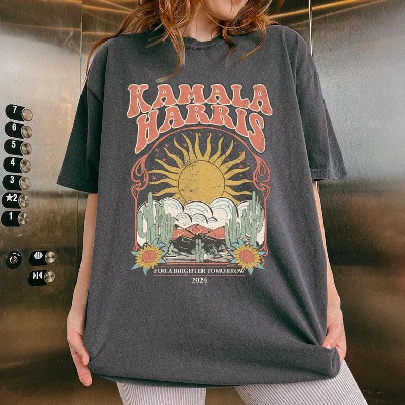 Comfort Colors Kamala Harris 2024 T-shirt, Retro Graphics Unisex Shirt, Vote for Kamala Shirt, Election T-Shirt for Men...