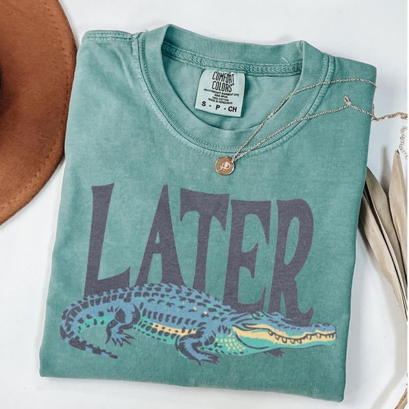 Comfort Colors Later Gator Vintage 90s T-Shirt, Retro Style Shirt, Funny Graphic Alligator Tee, Gift For Him Or Her...