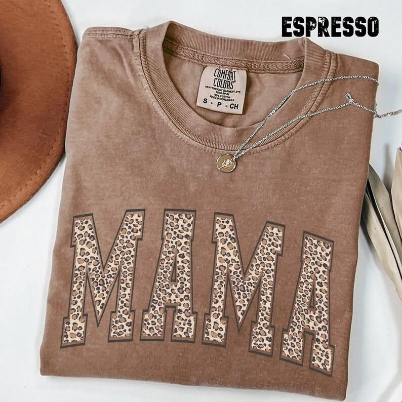 Comfort Colors Leopard Mama Shirt, Mothers Day Gift, Mom Shirt, Retro Mama Shirt, Gift For Mom, Mama Shirt, Leopard Mama...