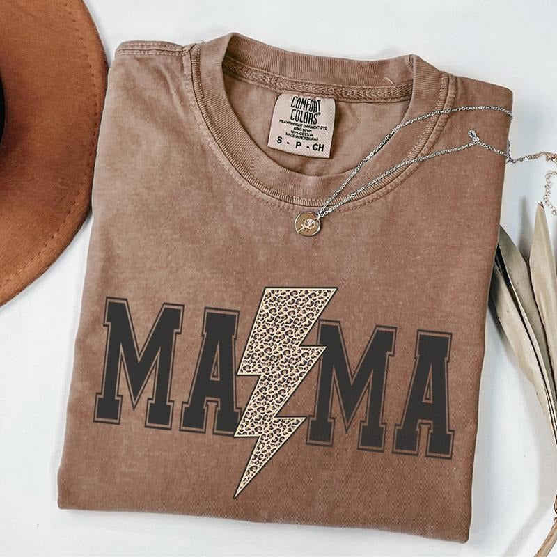 Comfort Colors Leopard Mama Shirt Mom Retro Mom Shirt T-Shirts, Hoodie, Sweatshirt