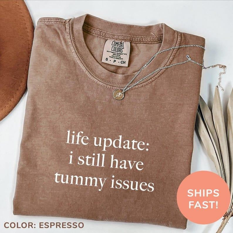 Comfort Colors Life Update: I Still Have Tummy Issues Shirt, Adult Humor Shirt, Funny Meme Shirt, Sarcasm Shirt, Trendy...