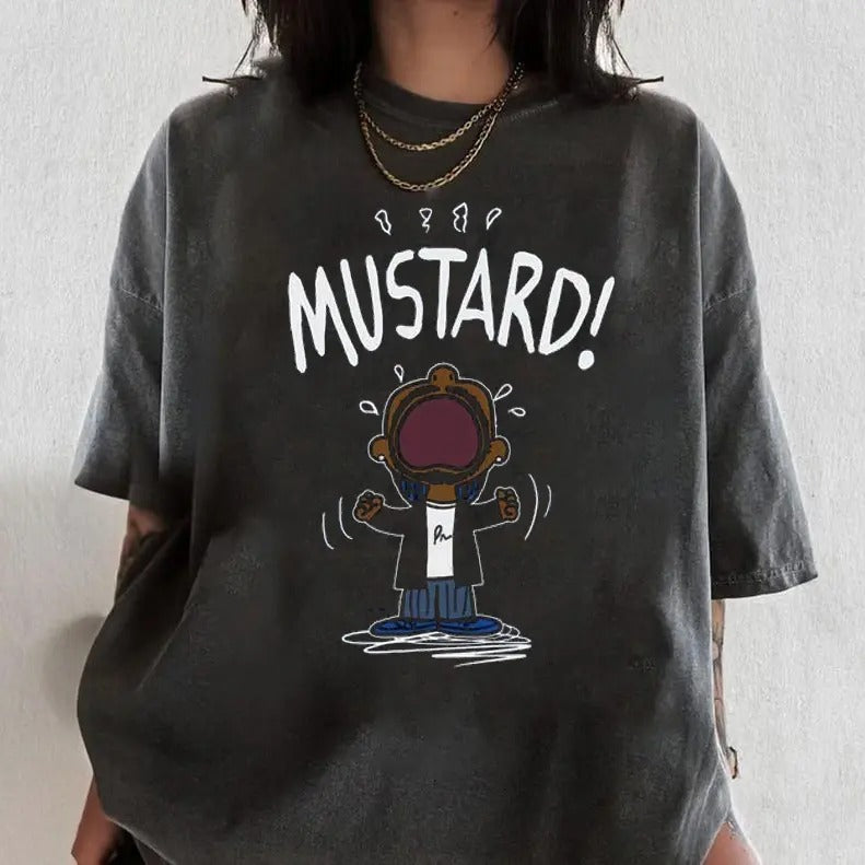 Comfort Colors MEME Kendrick Lamar MUSTARD T-Shirt, New Viral GNX Album Reference Shirt, Gifts For Fans Hoodie Sweatshirt