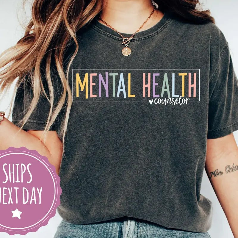 Comfort Colors Mental Health Counselor Shirt Mental Health Shirts Psychologist Shirt Counselor Gift Counseling Gifts-...
