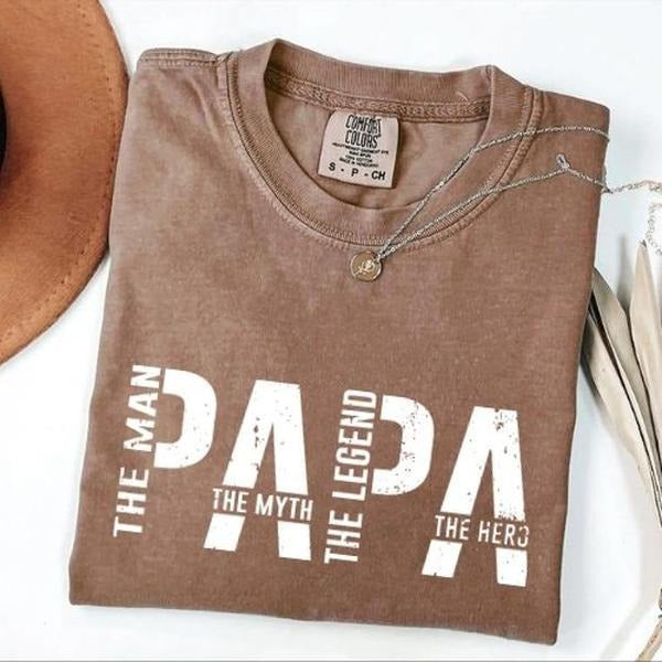 Comfort Colors Papa Birthday Shirt,Papa The Man The Myth The Legend Shirt,Papa Shirt,Papa can fix it tool box...