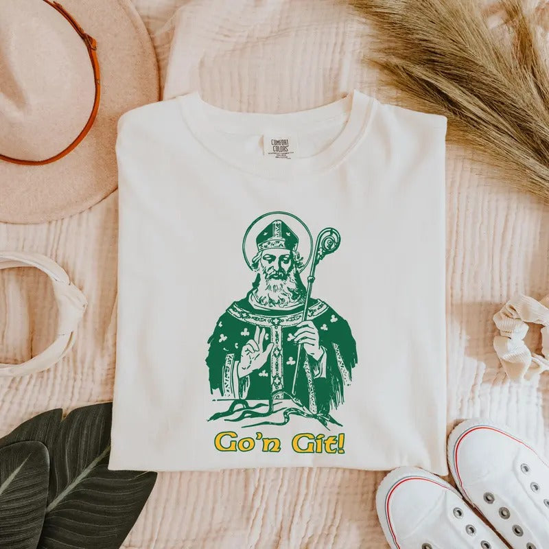 Comfort Colors Retro Go'n Git Shirtwomens Lucky Shirtst Patricks Day Shirtshamrock Shirtcute Patricks Day Shirtfunny...