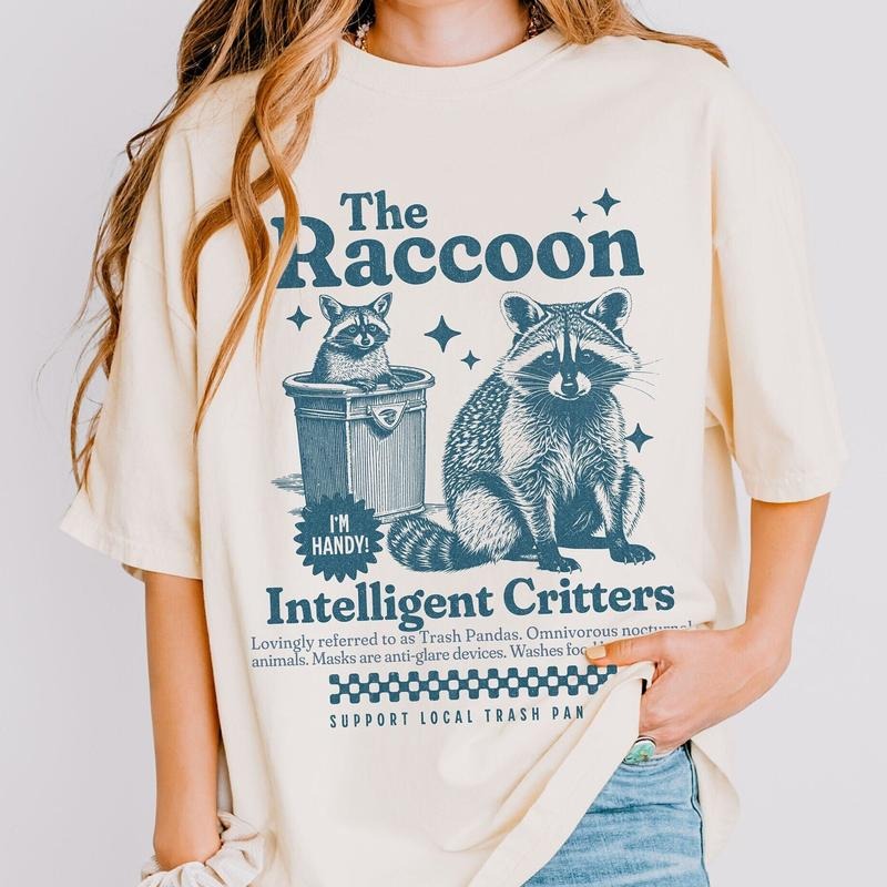 Comfort Colors Retro Raccoon Shirt, Vintage Style Trash Panda T Shirt, Rodent Shirt, Cute Raccoon Gifts, Funny Animal...