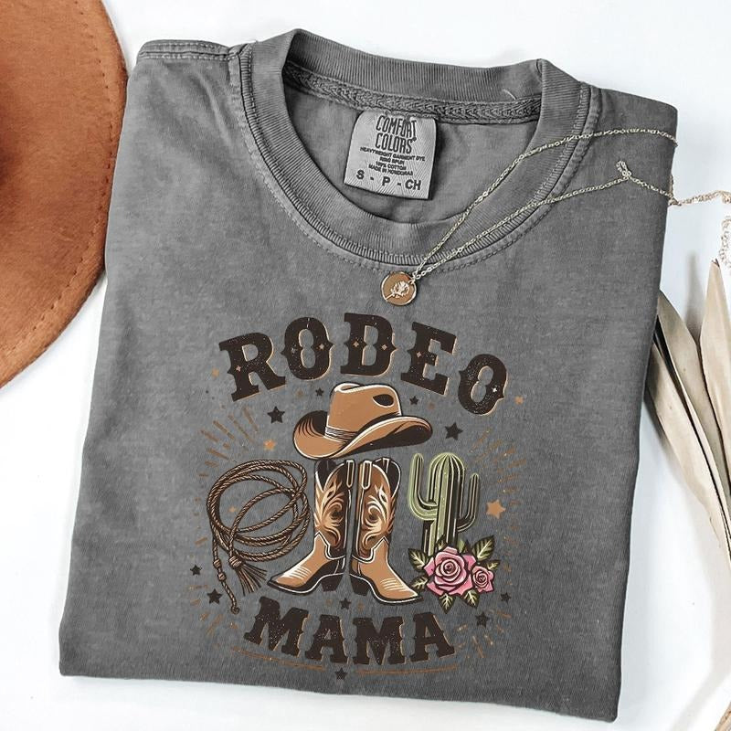 Comfort Colors Rodeo Mama Shirt, Western Mama T-Shirt, Retro Cowgirl Mama Shirt, Country Mom Tee, Mother's Day Gifts Mom...