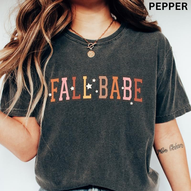 Comfort Colors Shirt, Fall Babe #1 Shirt, Comfort Colors Fall Shirt, Halloween Graphic Shirt,Casual Shirt Unisex,...
